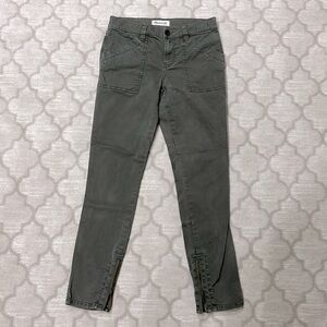 Madewell army green pants with zipper at ankle